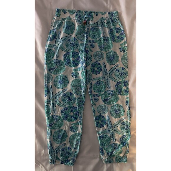 Lilly Pulitzer Girl’s Joggers Pants Blue Sea Urchin For You Star Fish XL 14-16 - Picture 1 of 4